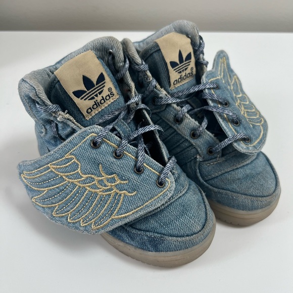 Kids adidas Originals X Jeremy Scott Denim Wings Toddler Shoes Size 8 U.S. - Picture 3 of 11